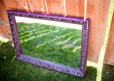 Vintage Orchard Furniture: Purple Mirror with Silver Glaze