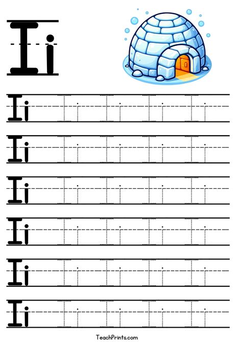 Letter I Tracing Worksheet - Free Printables - Teach Prints