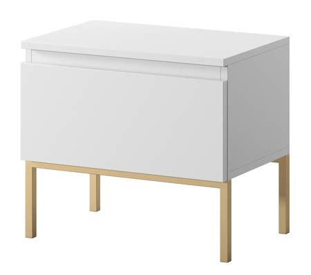 Table De Chevet Bemmi Blanche Avec Pieds Dor S Selsey