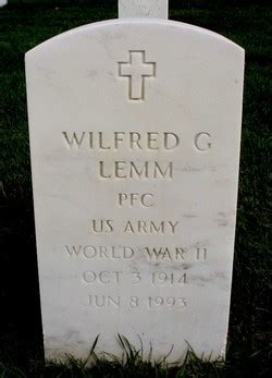 Wilfred George Lemm M Morial Find A Grave