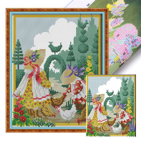 Four Seasons Girl Ct Stamped Cross Stitch Cm In