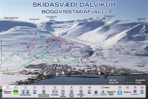 Dalvik ski map, Iceland, Europe