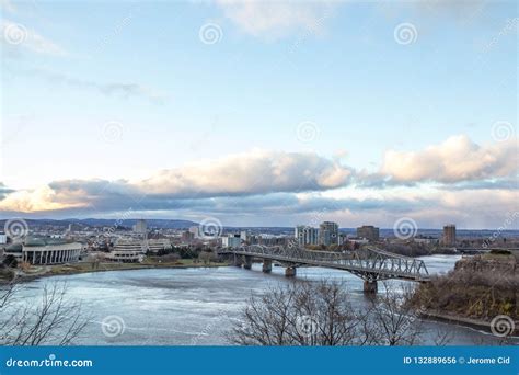 Panorama Of Gatineau Hull In Quebec Facing Ottawa Ontario And The