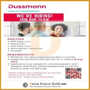 Dussmann Gulf Llc Careers Latest Job Openings