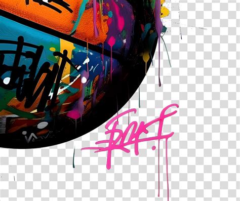 Graffiti Splash Basketball, Transparent PNG, Colorful Basketball ...