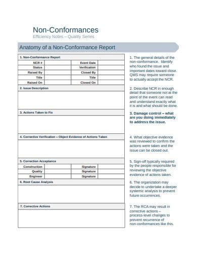 Non Conformance Template