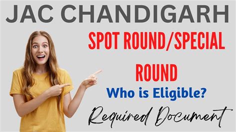 JAC CHANDIGARH Spot Round Special Round 2022 Eligibility