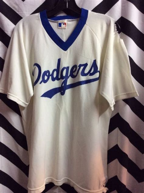 Retro Baseball Jersey La Dodgers Pullover V Neck Ringer