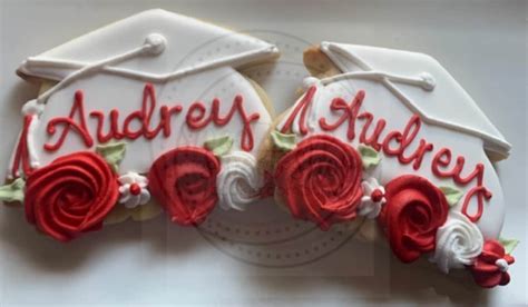 Floral Graduation Cap Cookies 3 Dozen Etsy