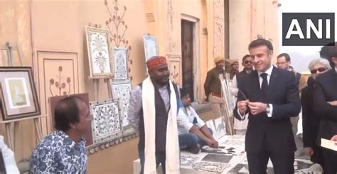 French President Emmanuel Macron Arrives In Jaipur Visits Amber Fort