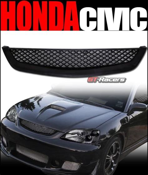 Buy Jdm Black T R Type Mesh Front Bumper Hood Grill Grille Honda