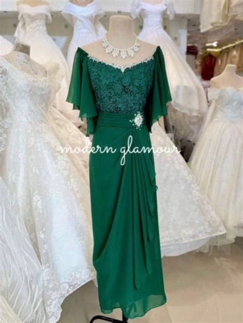 Mother Ninang Gown Emerald Green On Carousell