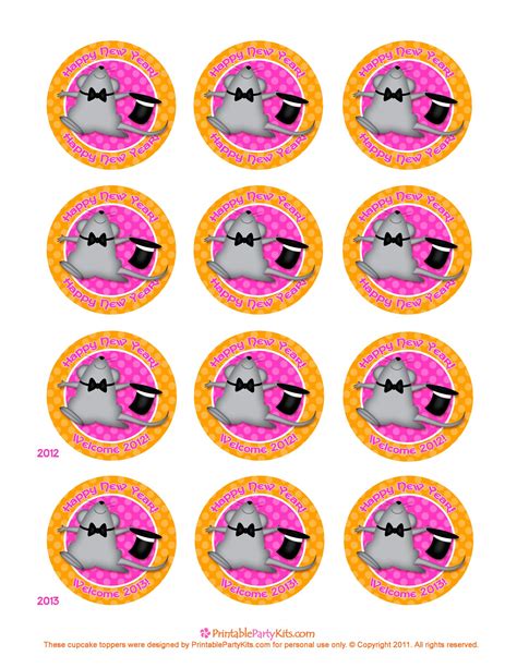 Free Printable New Years Eve Decorations: Cupcake Toppers | Printable ...