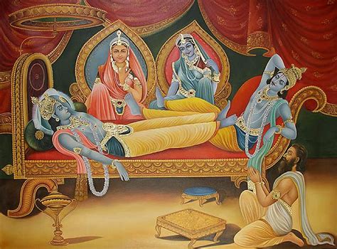 Shri Krishna Arjuna Draupadi And Subhadra From The Mahabharata