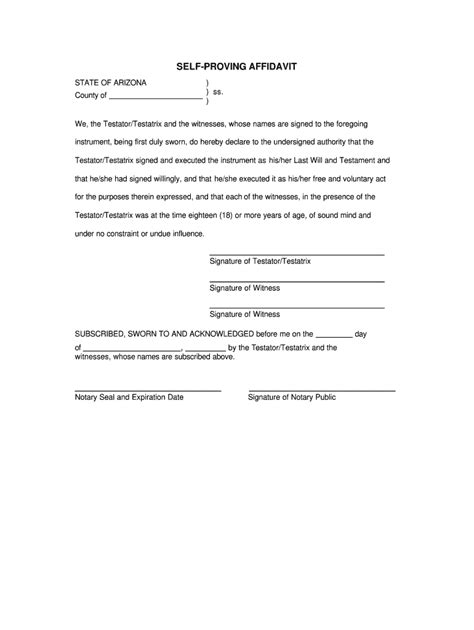 Self Affidavit Template