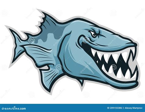 Cartoon Funny Smiling Barracuda Stock Vector - Illustration of funny, creepy: 209155386