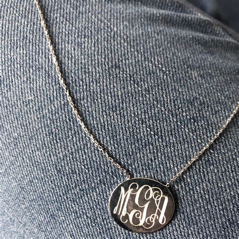 Monogrammed Sterling Silver Necklace with Chain Attached