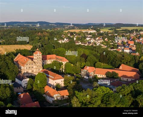 Aerial view of the Brake castle in North Rhine-Westphalia, Germany ...