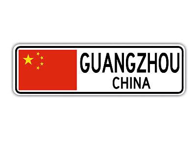 Guangzhou, China Street Sign Asian Chinese Flag City Country Road Wall ...