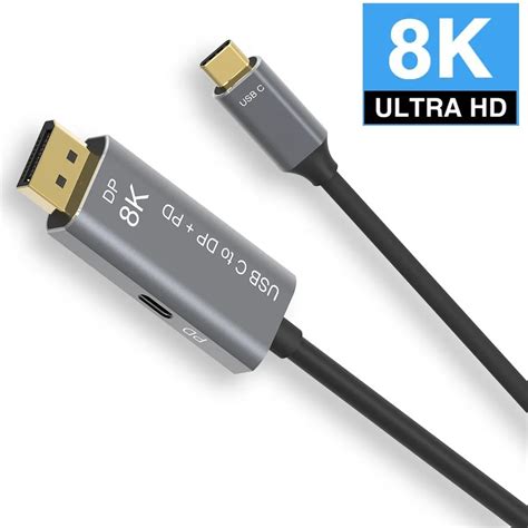 Usb C Displayport 1 4 With 8k Speed Adapter Cable Dual Mode Type C To Dp