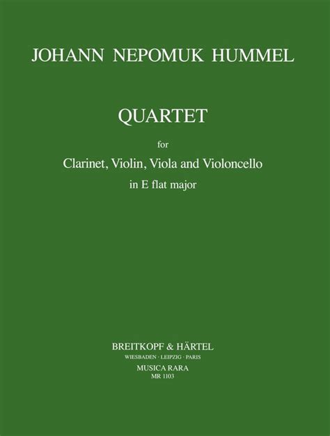 Johann Nepomuk Hummel Quartett Es Dur für Klarinette und Streichtrio