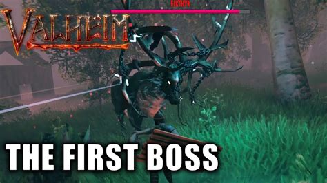 Valheim Gameplay First Boss Eikthyr Episode Youtube