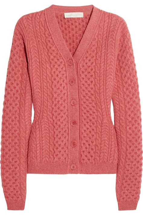 Pink Cable Knit Wool Cardigan Stella Mccartney Wool Cardigan