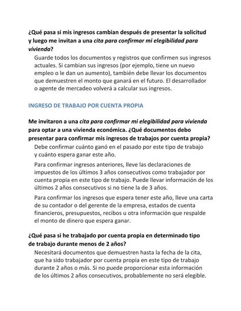 PDF Solicitud de vivienda económica Guía de ingresos del la