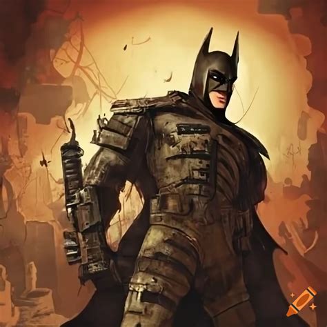 Image Of A Post Apocalyptic Batman In A Fallout 2 Mark 1 Suit On Craiyon