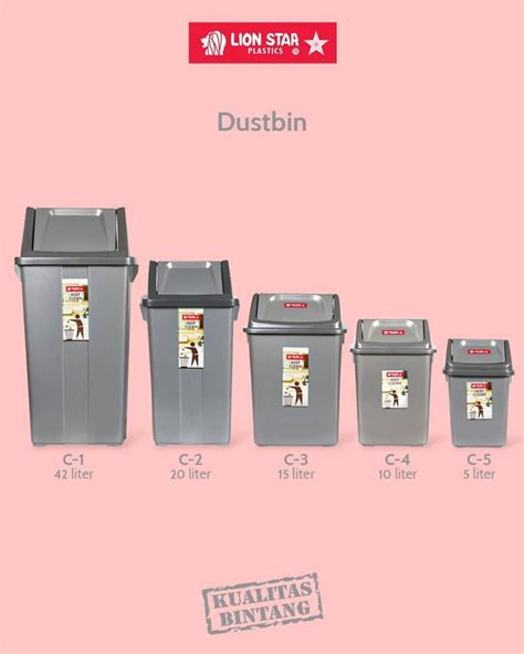 Jual Tempat Sampah Kotak Sampah C Dustbin Litres Lion Star Murah