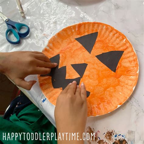 Pom Pom Painted Pumpkin Craft For Toddlers Happy Toddler Playtime