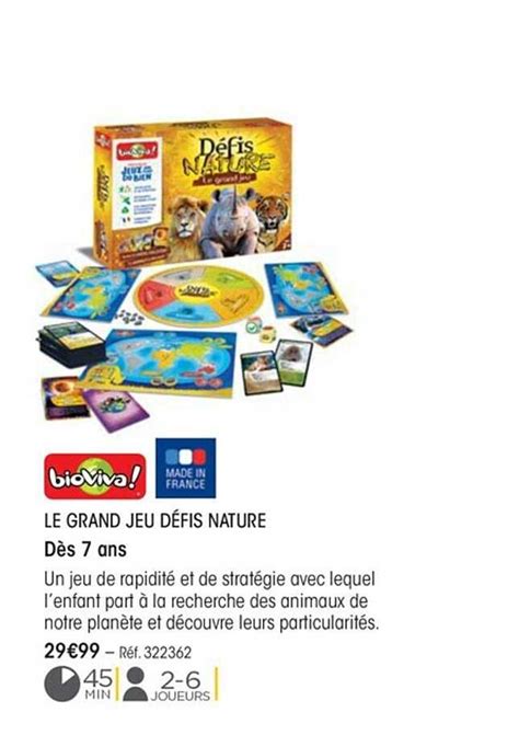 Promo Le Grand Jeu D Fis Nature Bioviva Chez Oxybul Icatalogue Fr