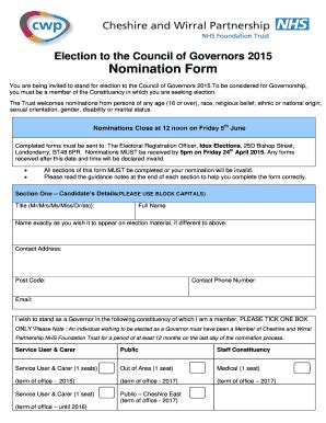 Fillable Online Webstore Cwp Nhs Nomination Form Cwp Webstore Cwp