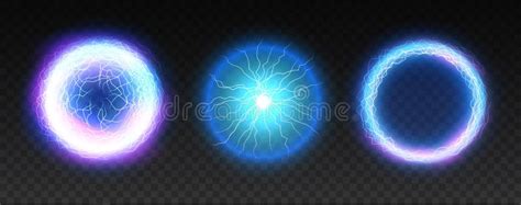 Electric Lightning Ball Energy Magic Effect Burst Sphere Vector Power