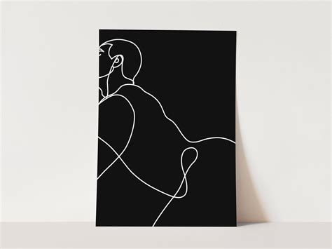 Abstract Male Nude Gay Wall Art Naked Guy Male Figure Etsy