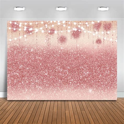 Buy Moca Rose Gold Glitter Photography Backdrop 7x5ft Happy Birthday