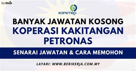 Banyak Jawatan Kosong Koperasi Kakitangan Petronas Senarai Jawatan