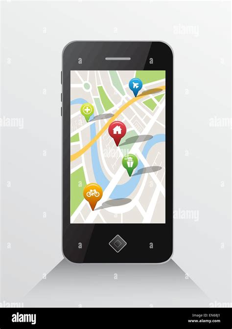 Map application on smartphone Stock Vector Image & Art - Alamy