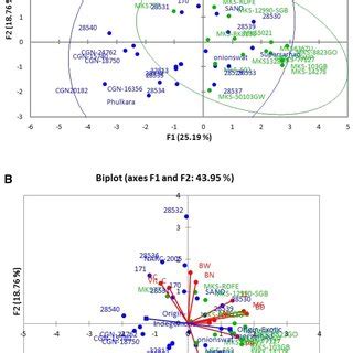 Principal Component Analysis A And Biplot B Showing Grouping Of