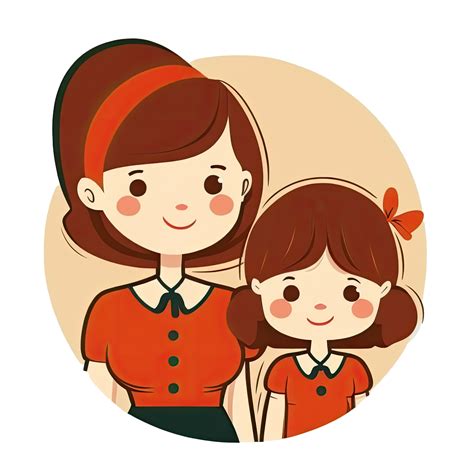 Mother And Daughter Cartoon 22917740 PNG