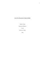 The Importance Of Sex Education In Schools Addressing The Lack