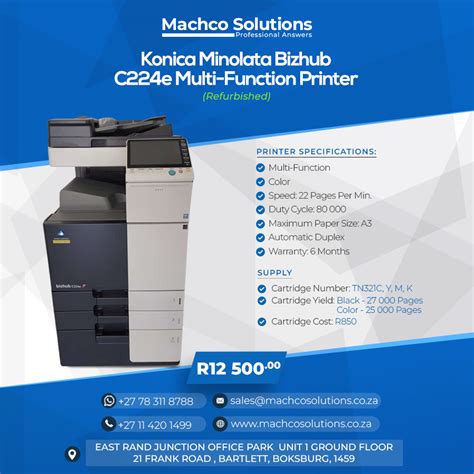 Konica Minolta Bizhub C224e Refurbished Machco Solutions