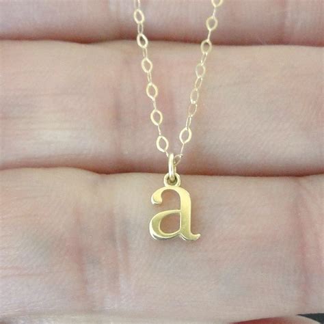 Tiny Lowercase Initial Necklace Personalized Necklace Your Etsy