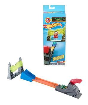 Pista Básica Hot Wheels Lançador e Carrinho Set de Acrobacias Torre Elétrica Lets Race FWM