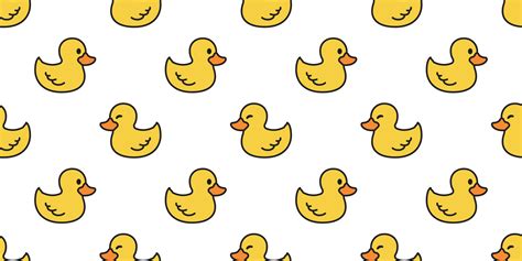 Duck Seamless Pattern Vector Rubber Duck Tile Background Repeat