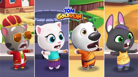 Talking Tom Gold Run King Tom Neon Angela Kung Fu Hank Talking