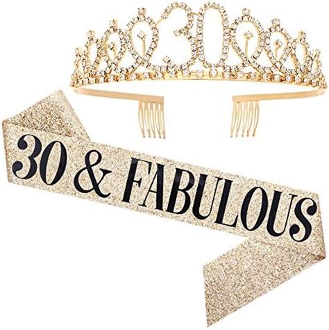 Amazon Dirty Thirty Sash Rhinestone Headband Set Th