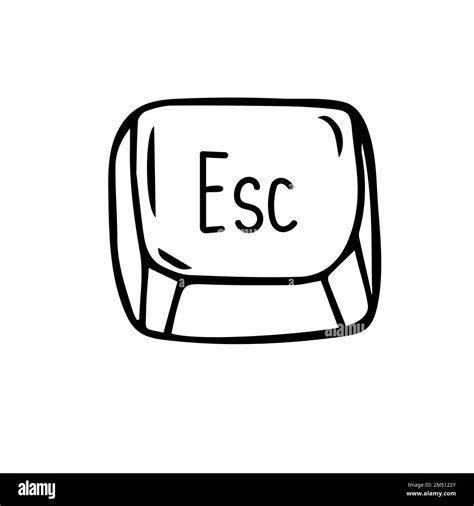 Esc Escape Key Icon Keyboard Button Symbol Black And White Outline