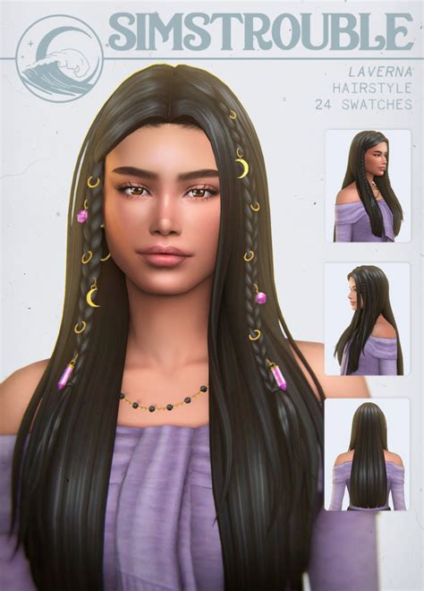 Laverna Hairstyle 4 Versions By Simstrouble Simstrouble On Tumblr