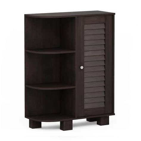 Furinno Indo Espresso Storage Shelf With Louver Door Cabinet FR18695EX